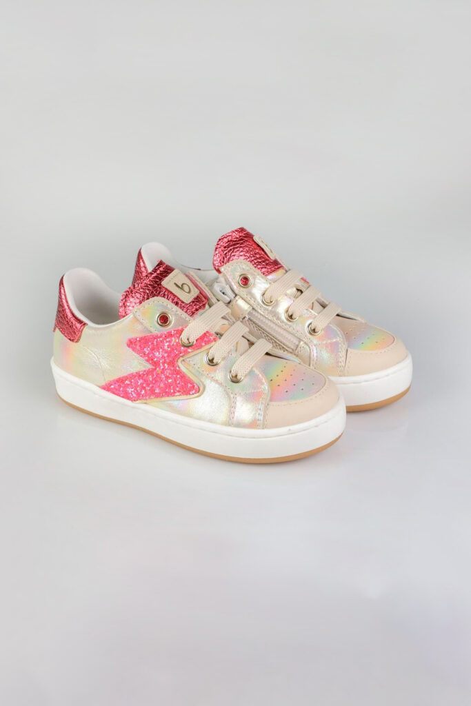 Summer kids trend sneakers glitter pink